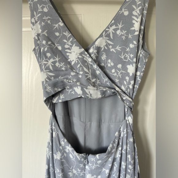 ARITZIA Wilfred Écoulement V Jumpsuit Cutout blue & white floral Womens size 00 - Picture 14 of 16